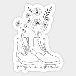 Boots art with flowers Sticker